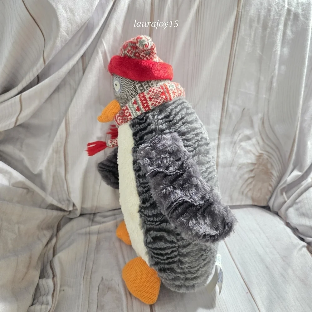 Pier 1 Imports Dodger Penguin Plush Stuffed Toy Winter No Sound 15 Inch